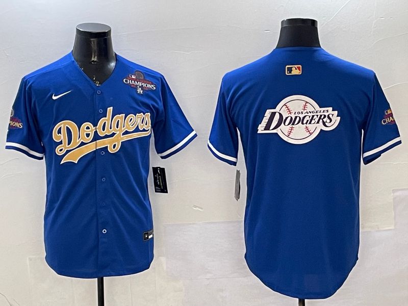 Men Los Angeles Dodgers Blank Blue Champion gold character 2025 Nike MLB Jersey style 26->los angeles dodgers->MLB Jersey